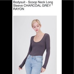Bodysuit Charcoal / grey  / scoop neck / large